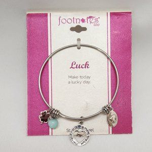 Footnotes Too "Luck" Make Today A Lucky Day Stainless Steel Bracelet #640